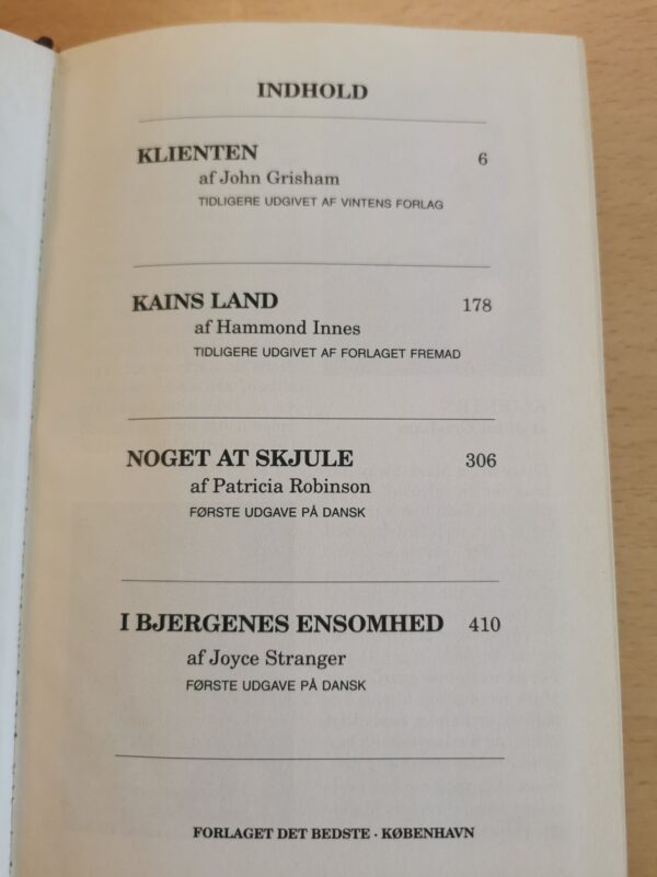 Det Bedstes Bøger: Klienten, Kains Land, Noget At Skjule, og I Bjergenes Ensomhed - Image 2